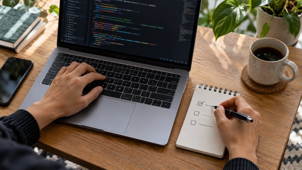 Codex 지침 설계 관련 작업을 실제 개발 환경에서 진행하는 실사 사진