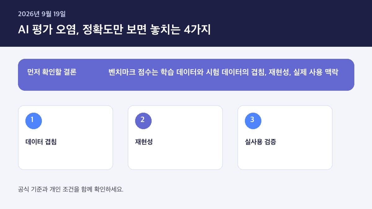 AI benchmark contamination 2026 — 핵심 판단 기준을 정리한 인포그래픽