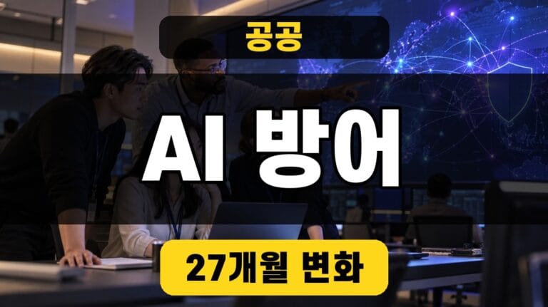 공공기관 사이버 방어팀이 AI 보조 분석 화면을 함께 확인하는 모습