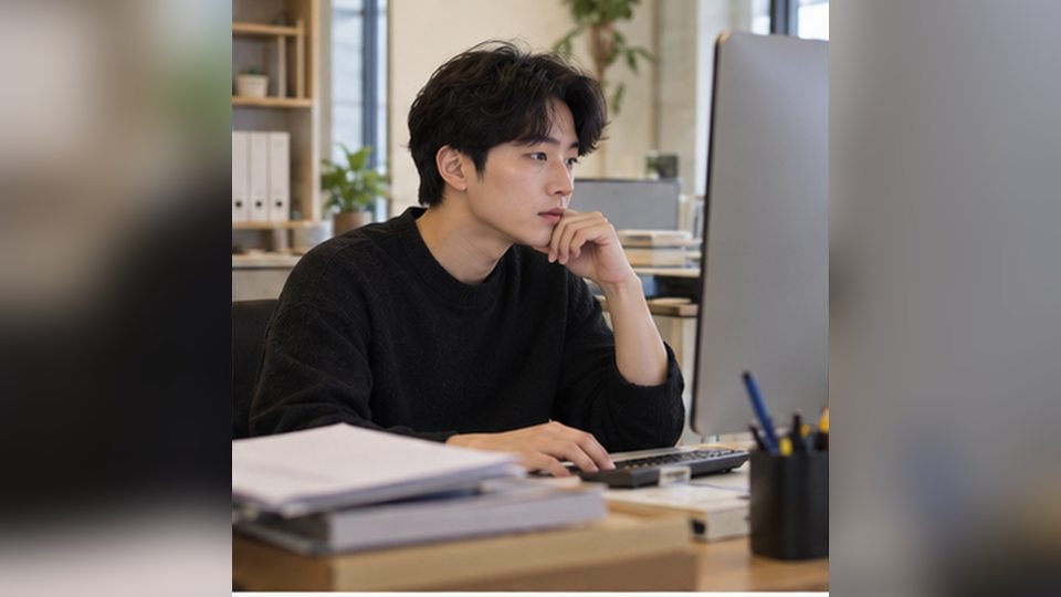 사업자등록증 발급시 필요서류 집에서 신청 서류를 정리하는 모습