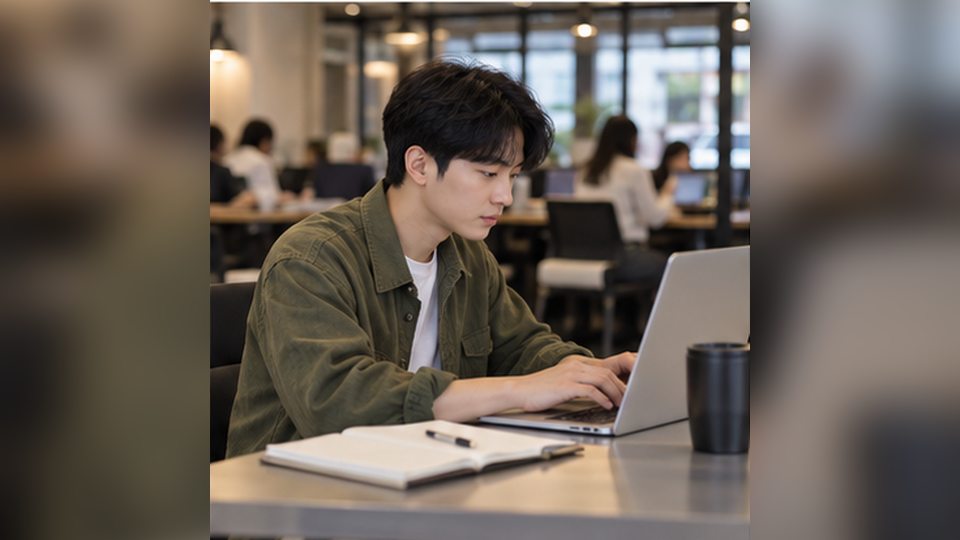 사업자등록증 발급시 필요서류 공유 사무실에서 신청을 준비하는 장면
