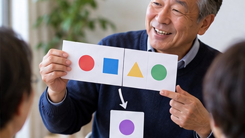 AI 기초를 단계별로 실습하는 중장년 학습자가 책과 원문을 대조하는 장면