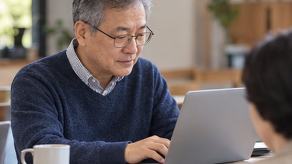 두 AI 답변을 같은 조건에서 검토하는 사용자가 잠시 쉬며 배운 내용을 돌아보는 장면