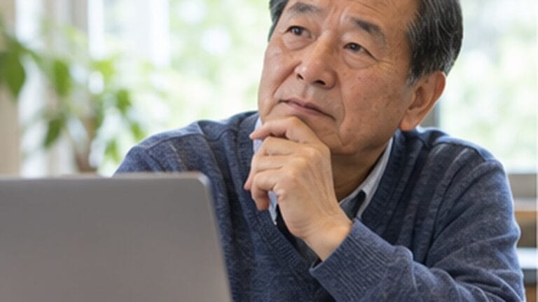 챗GPT 사용법에서 질문 작성과 답변 검토를 연습하는 중장년 학습자 대표이미지