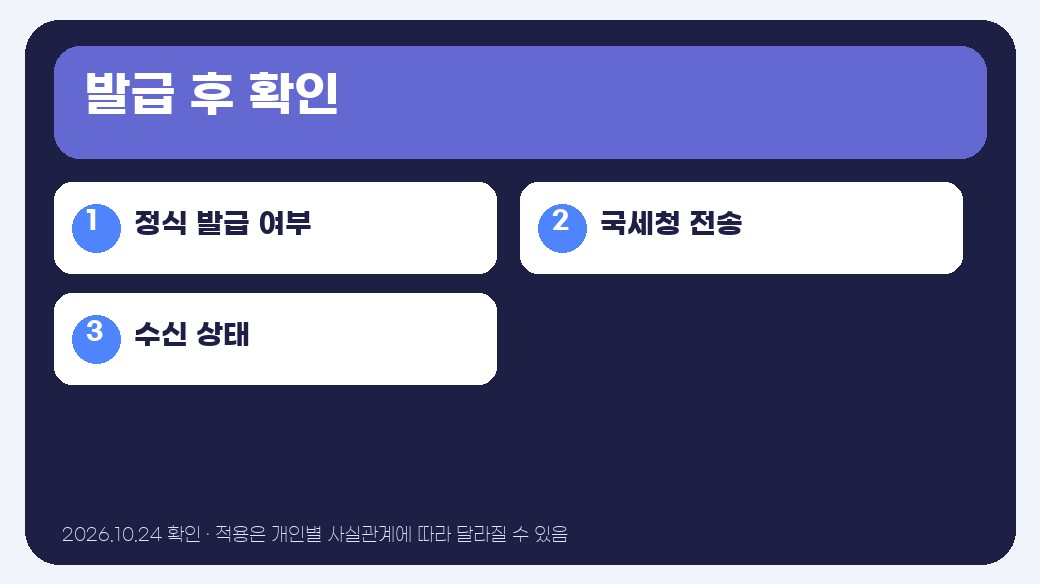 세금계산서 발행방법 확인 순서 인포그래픽