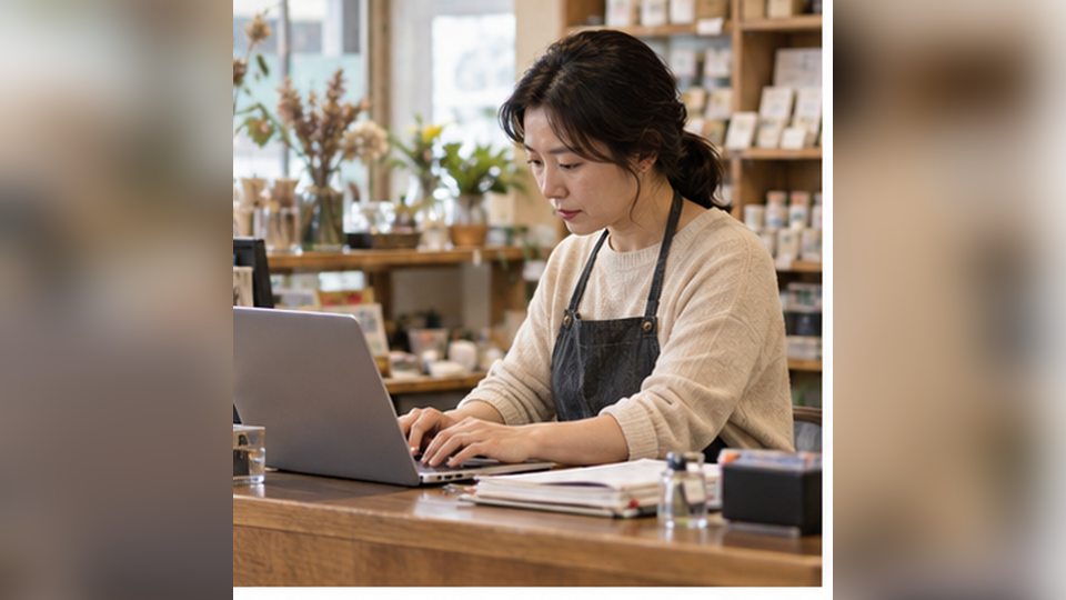 세금계산서 발행방법 매장 카운터에서 발급 자료를 확인하는 사업자