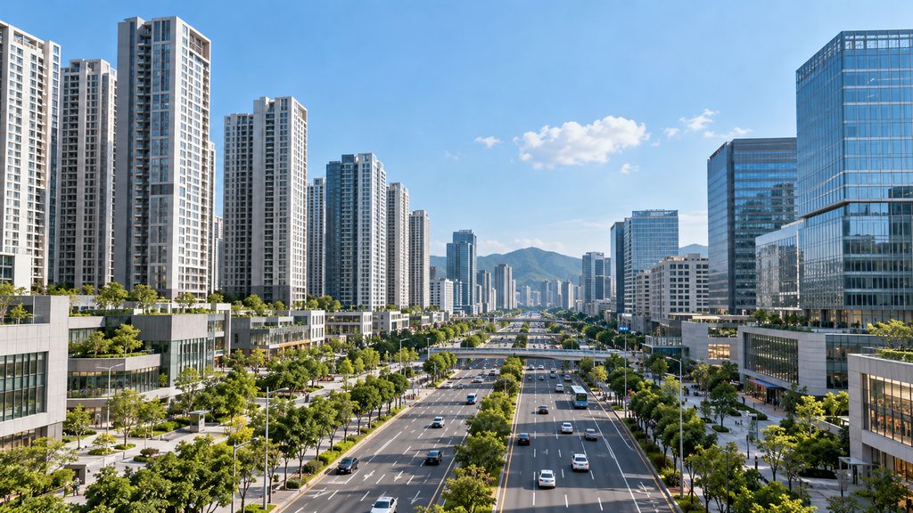대전역세권 재공모 대상지 주변의 주거와 업무 복합 도심 전경