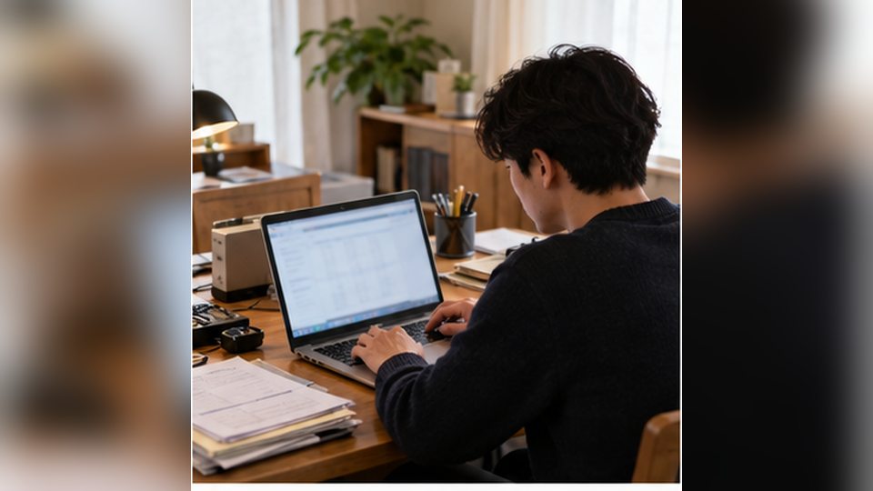 종합소득세 신고방법 세금 자료를 종류별로 정리하는 모습