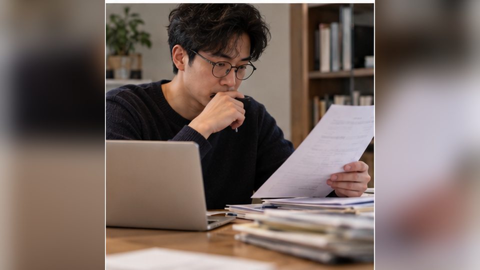 종합소득세 신고방법 지출 메모를 정리하는 장면